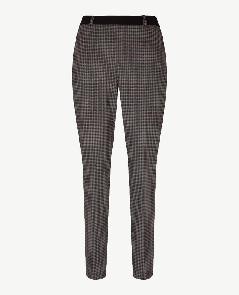 Brax Raphaela - Lillyth - Elastiek rondom jersey -  Korte lengte - Pied de poule - Zwart met antraciet grijs