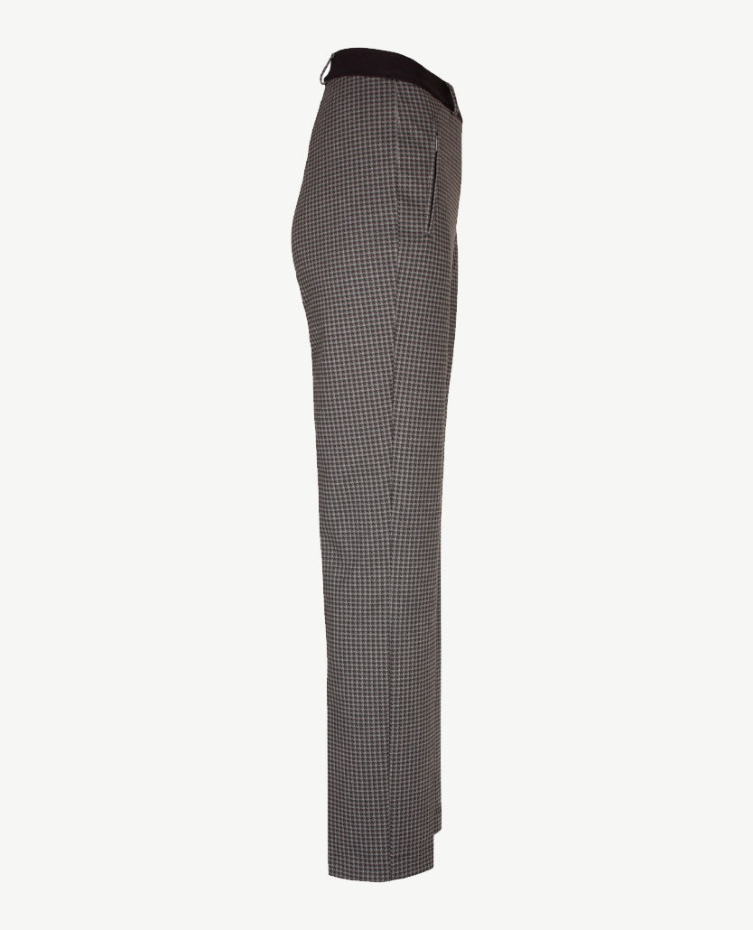 Brax Raphaela - Lillyth - Elastiek rondom jersey -  Korte lengte - Pied de poule - Zwart met antraciet grijs