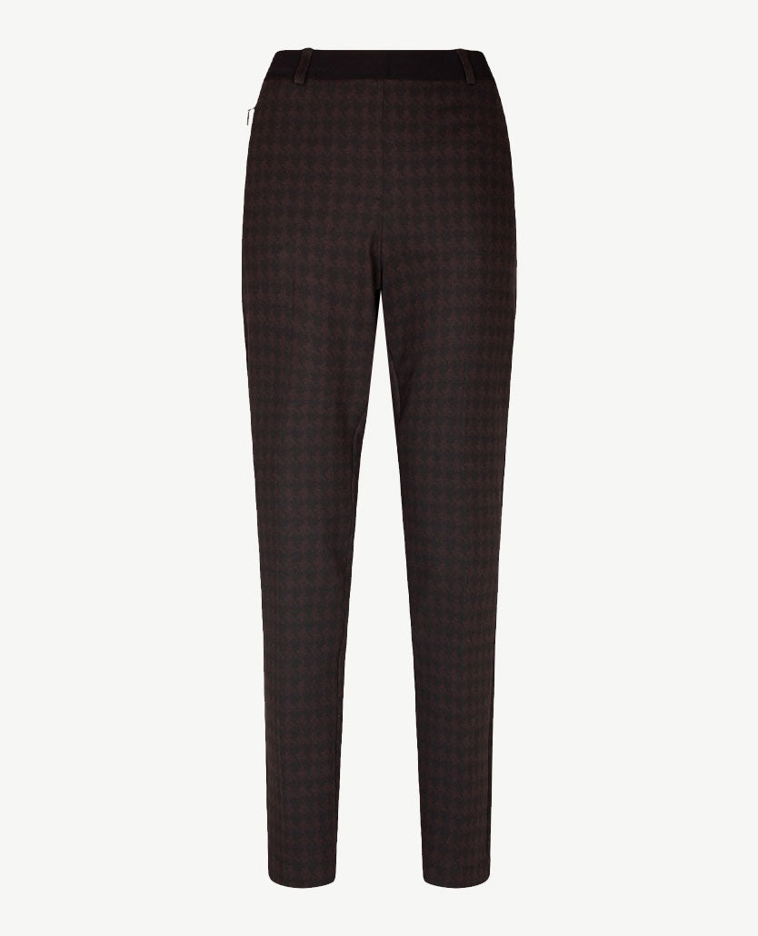 Brax Raphaela - Lillyth - Elastiek rondom jersey -  Normale lengte - Pied de cocq - Zwart met bordeaux