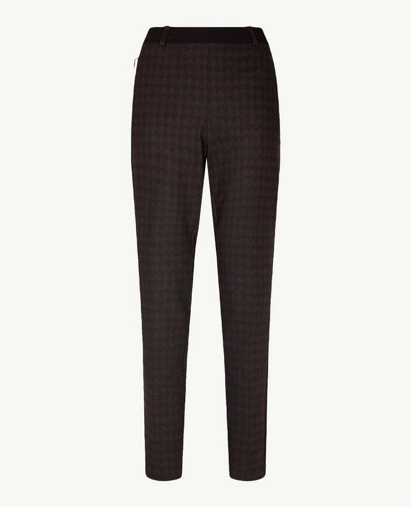 Brax Raphaela - Lillyth - Elastiek rondom jersey -  Normale lengte - Pied de cocq - Zwart met bordeaux