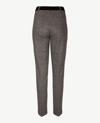 Brax Raphaela - Lillyth - Elastiek rondom jersey -  Korte lengte - Kleine ruit - Antraciet met zwart