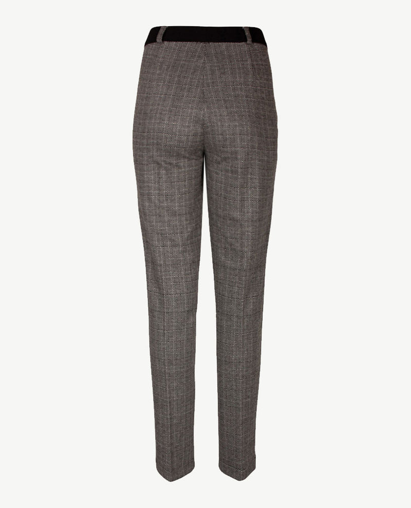 Brax Raphaela - Lillyth - Elastiek rondom jersey -  Normale lengte - Kleine ruit - Antraciet met zwart