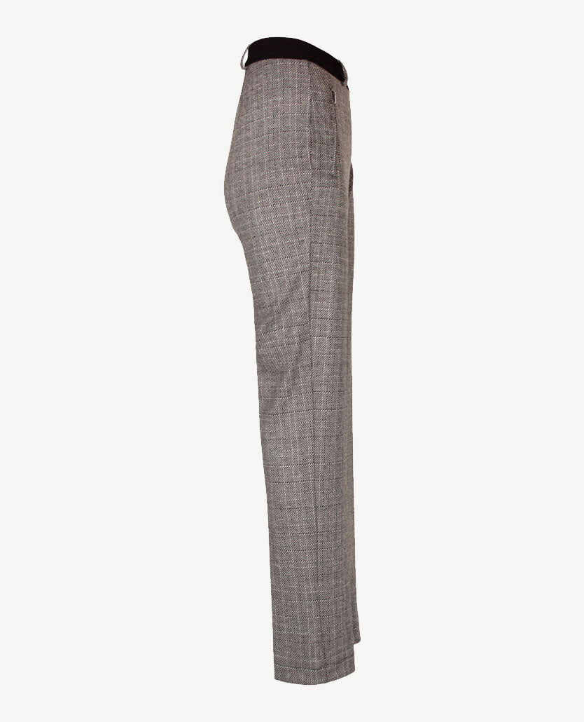 Brax Raphaela - Lillyth - Elastiek rondom jersey -  Normale lengte - Kleine ruit - Antraciet met zwart