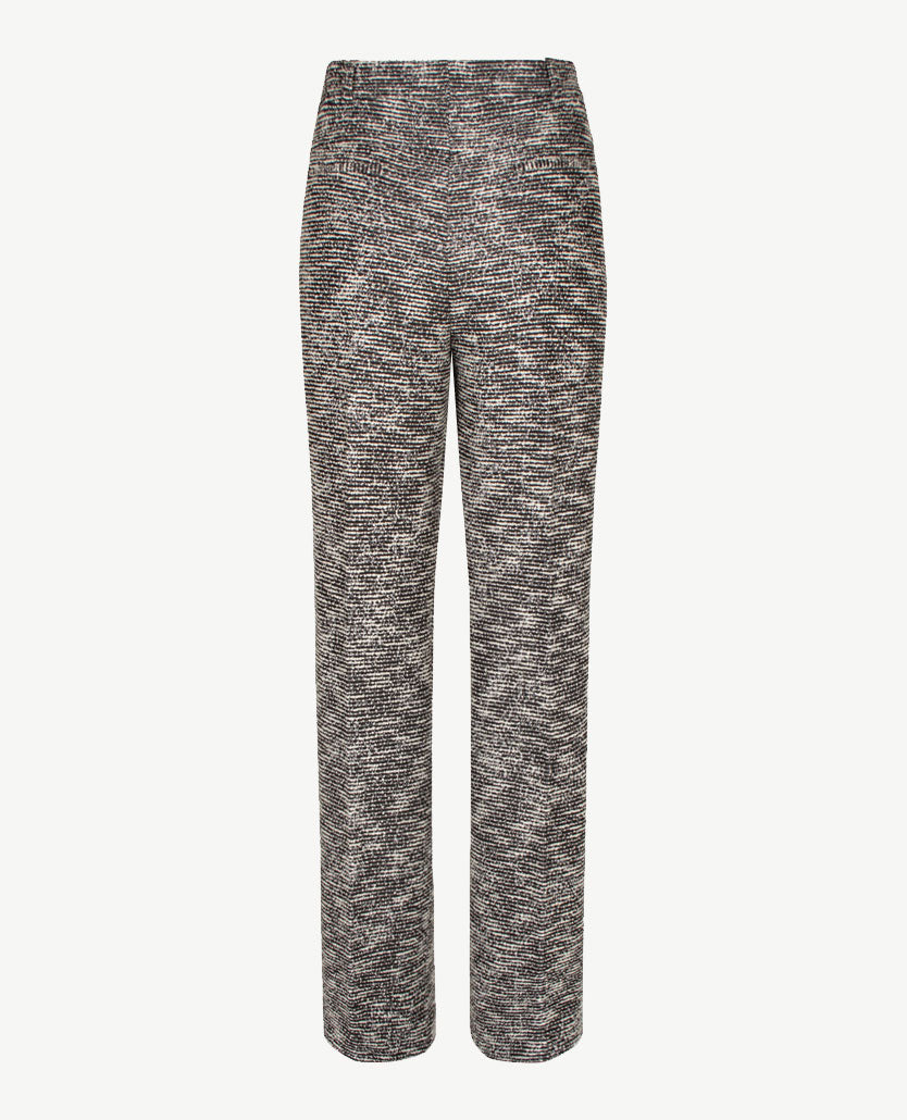 Brax Raphaela - Lillyth flared - Elastiek rondom jersey - Normale lengte - Chanel jersey - Zwart, wit  en zilverdraad