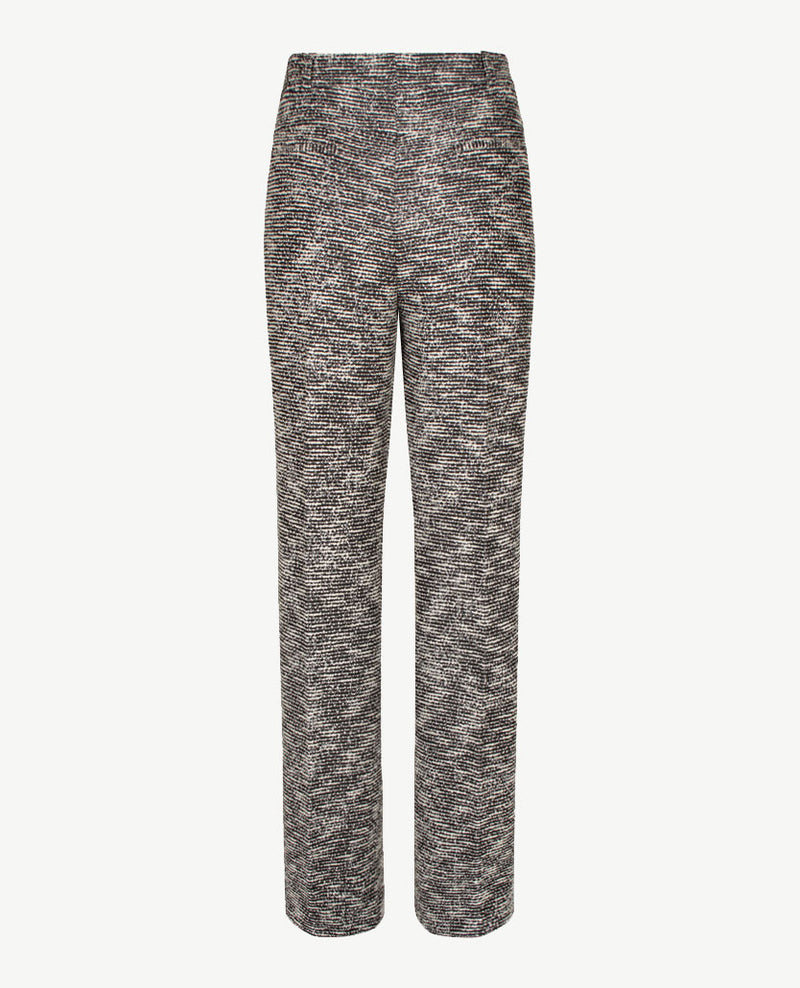 Brax Raphaela - Lillyth flared - Elastiek rondom jersey - Normale lengte - Chanel jersey - Zwart, wit  en zilverdraad