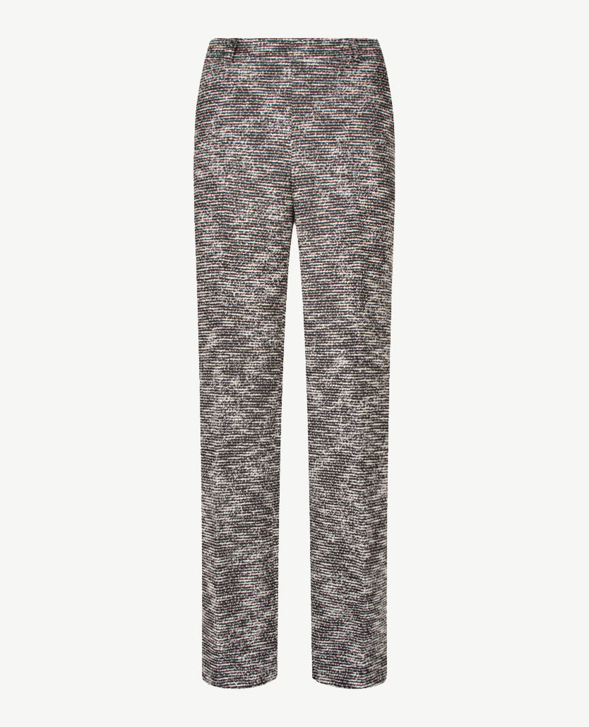 Brax Raphaela - Lillyth flared - Elastiek rondom jersey - Normale lengte - Chanel jersey - Zwart, wit  en zilverdraad
