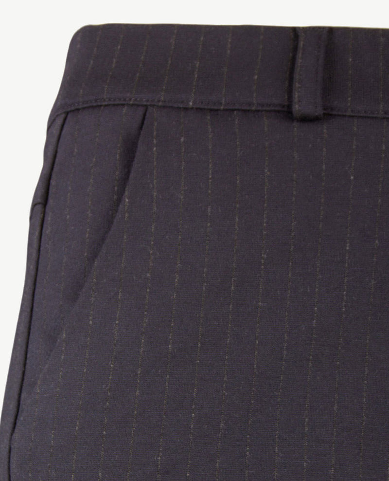 Brax Raphaela - Lillyth flared - Elastiek rondom jersey - Normale lengte - Krijtstreep navy