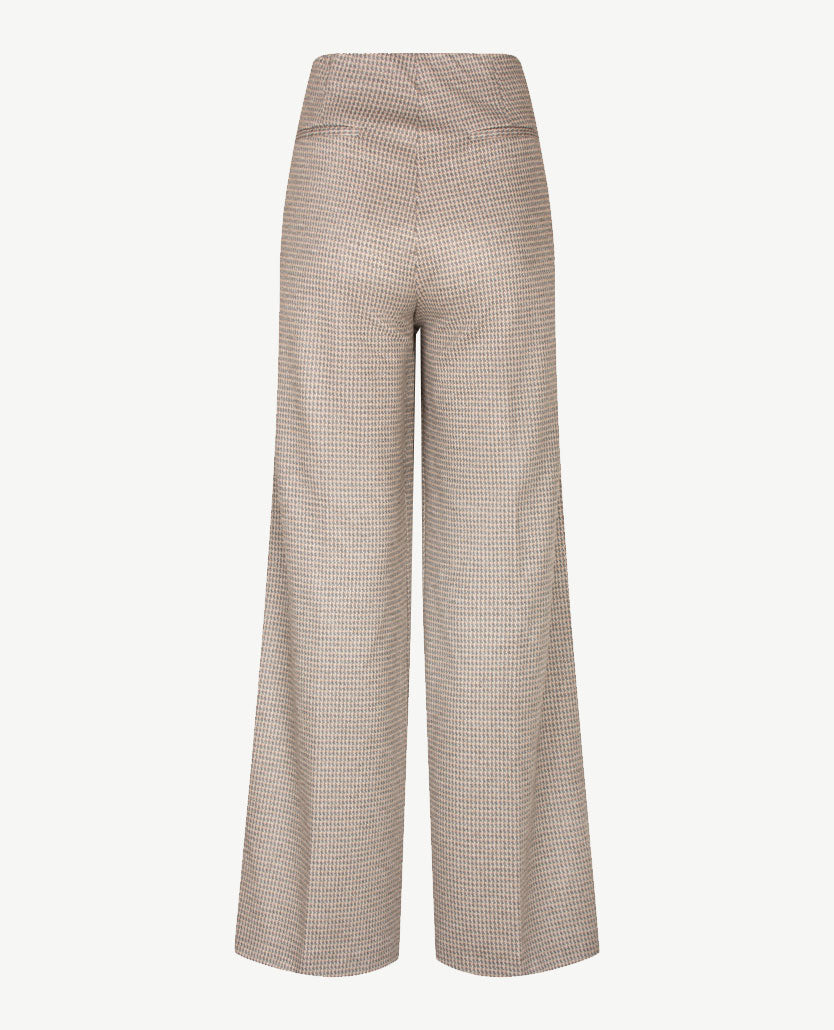 Brax Raphaela - Lillyth flared - Elastiek rondom jersey - Normale lengte - Ruitje camel met antraciet