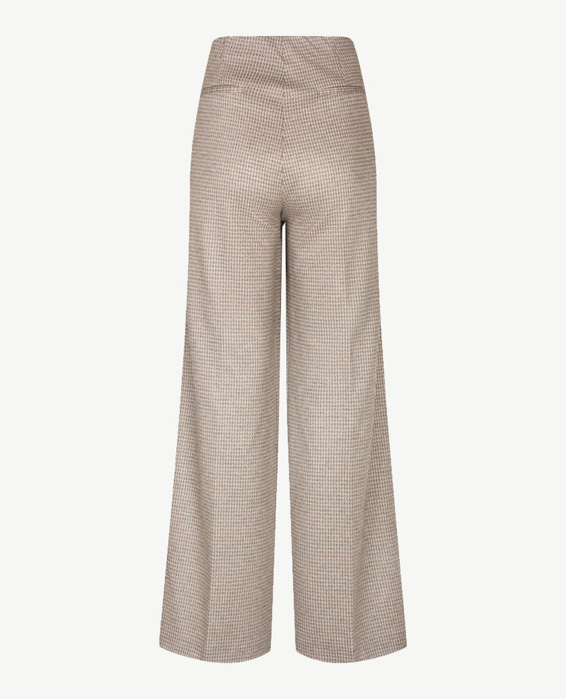 Brax Raphaela - Lillyth flared - Elastiek rondom jersey - Normale lengte - Ruitje camel met antraciet