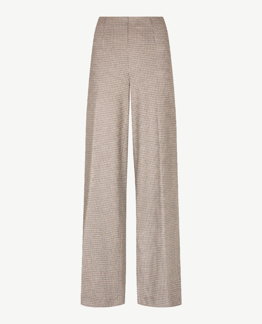 Brax Raphaela - Lillyth flared - Elastiek rondom jersey - Normale lengte - Ruitje camel met antraciet