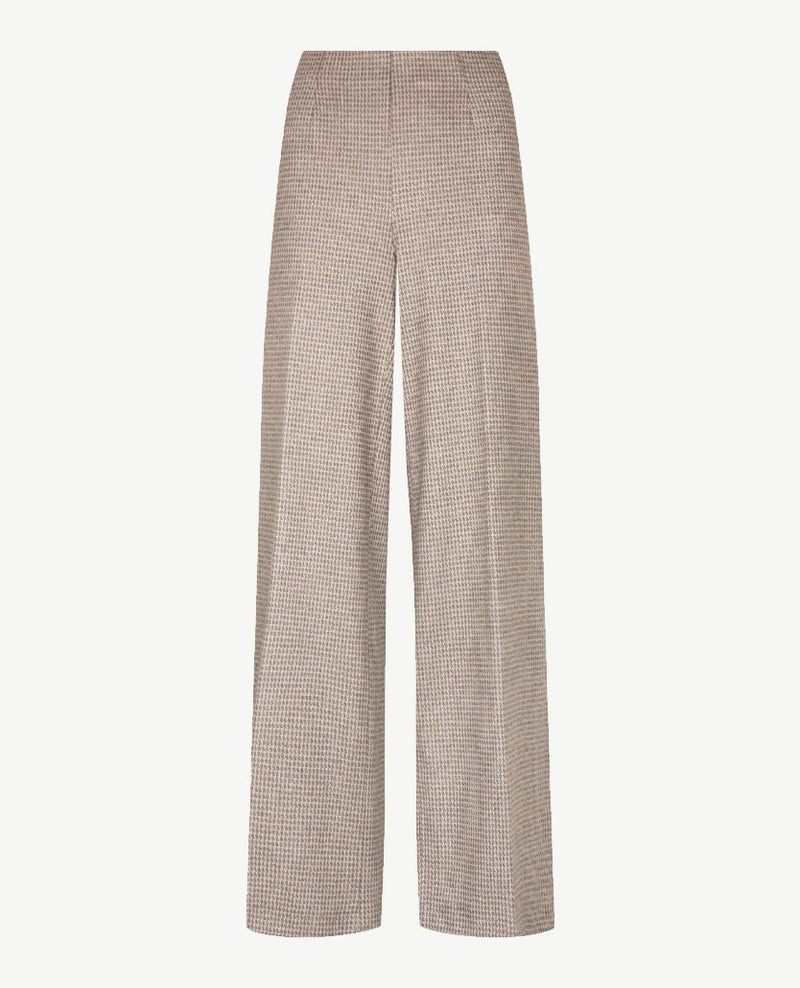 Brax Raphaela - Lillyth flared - Elastiek rondom jersey - Normale lengte - Ruitje camel met antraciet