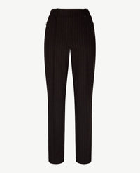 Brax Raphaela - Lillyth  Kick - Elastiek rondom jersey - Korte lengte - Krijtstreep met glansgaren - Zwart