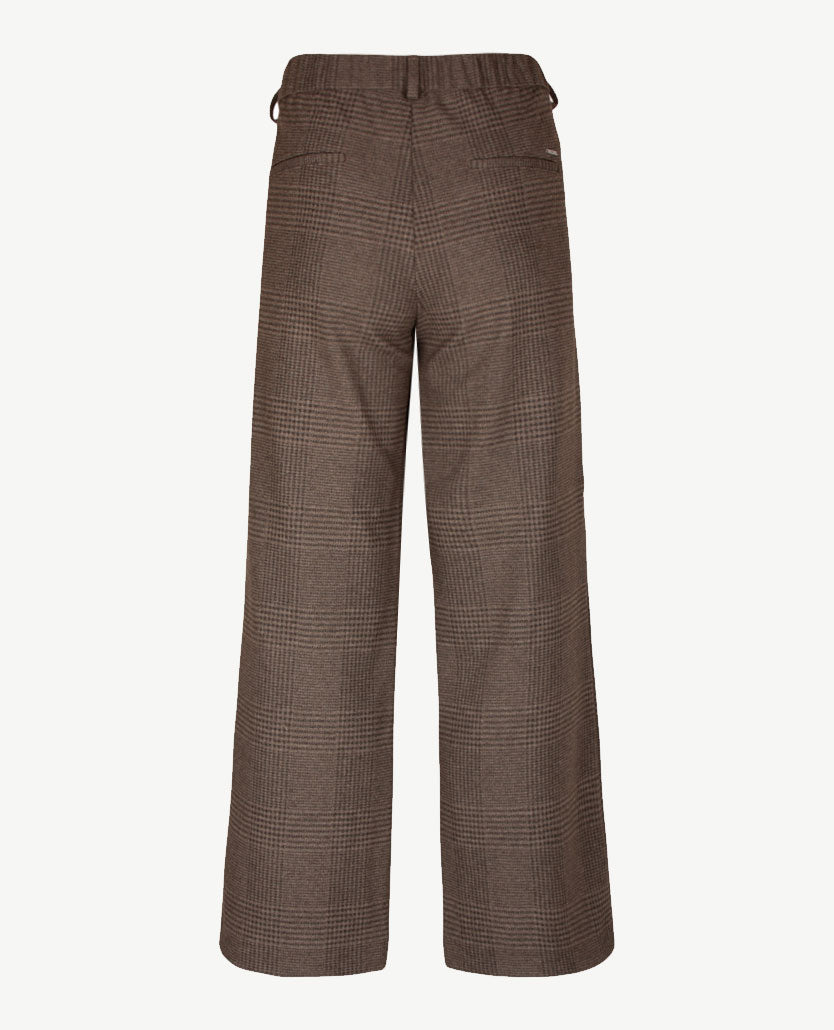 Brax Raphaela - Maine - Instapbroek dames met elastische band - kleine ruit - Beige met choco