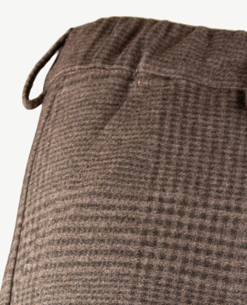Brax Raphaela - Maine - Instapbroek dames met elastische band - kleine ruit - Beige met choco