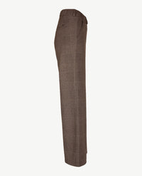 Brax Raphaela - Maine - Instapbroek dames met elastische band - kleine ruit - Beige met choco