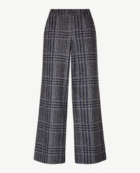 Brax Raphaela - Maine - Instapbroek dames met elastische band - Grote ruit wol look - Navy met grijs