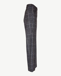 Brax Raphaela - Maine - Instapbroek dames met elastische band - Grote ruit wol look - Navy met grijs