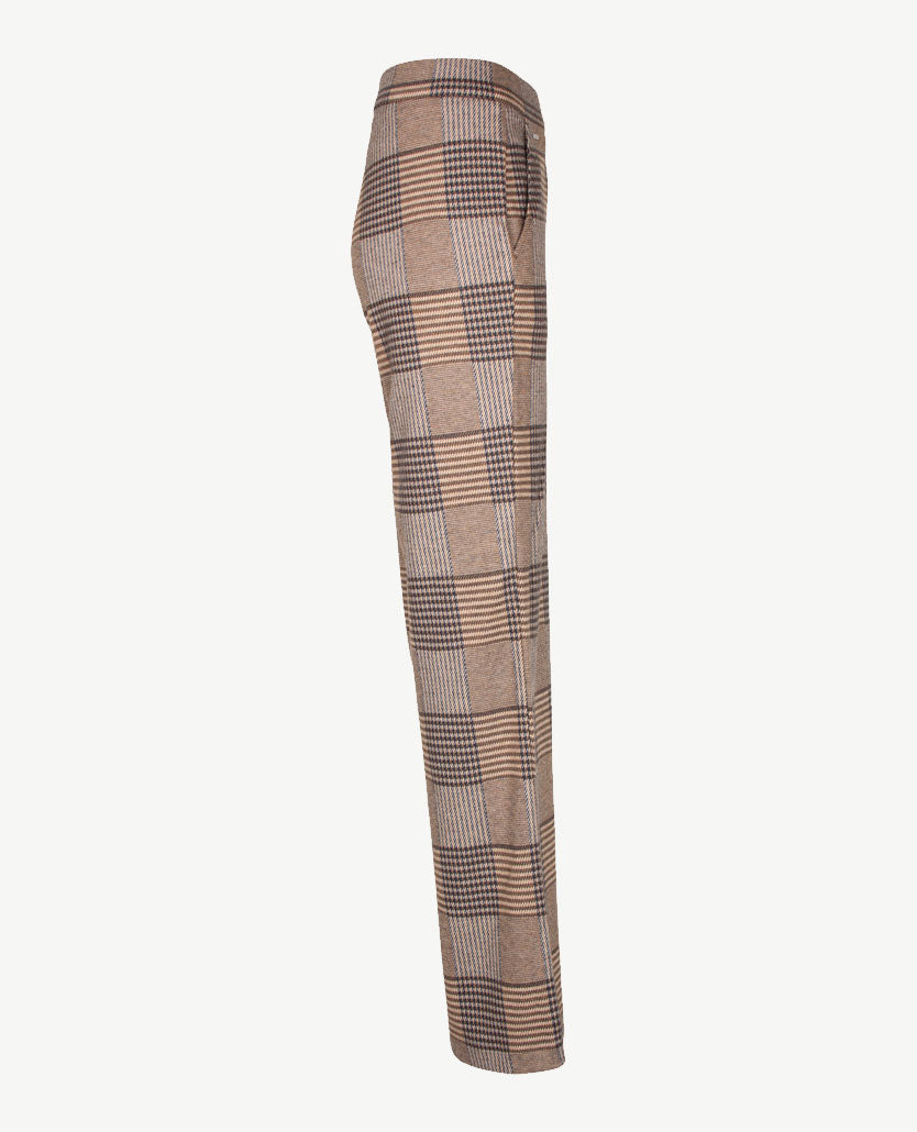 Brax Raphaela - Maine - Elastiek rondom - Korte lengte - Grote ruit - Camel met navy