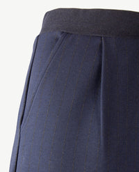 Brax Raphaela - Maine - Instapbroek dames met elastische band - Normale lengte - Streepdessin  - Navy