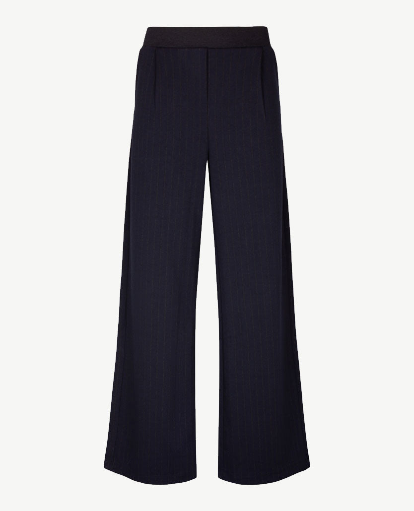 Brax Raphaela - Maine - Instapbroek dames met elastische band - Normale lengte - Streepdessin  - Navy