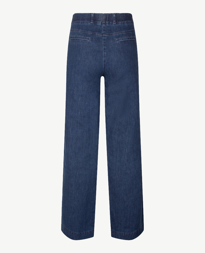 Brax Raphaela - Pam Flared - Instapbroek dames met elastische band - Jeans - Middenblauw