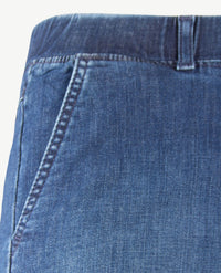 Brax Raphaela - Pam Flared - Instapbroek dames met elastische band - Jeans - Middenblauw