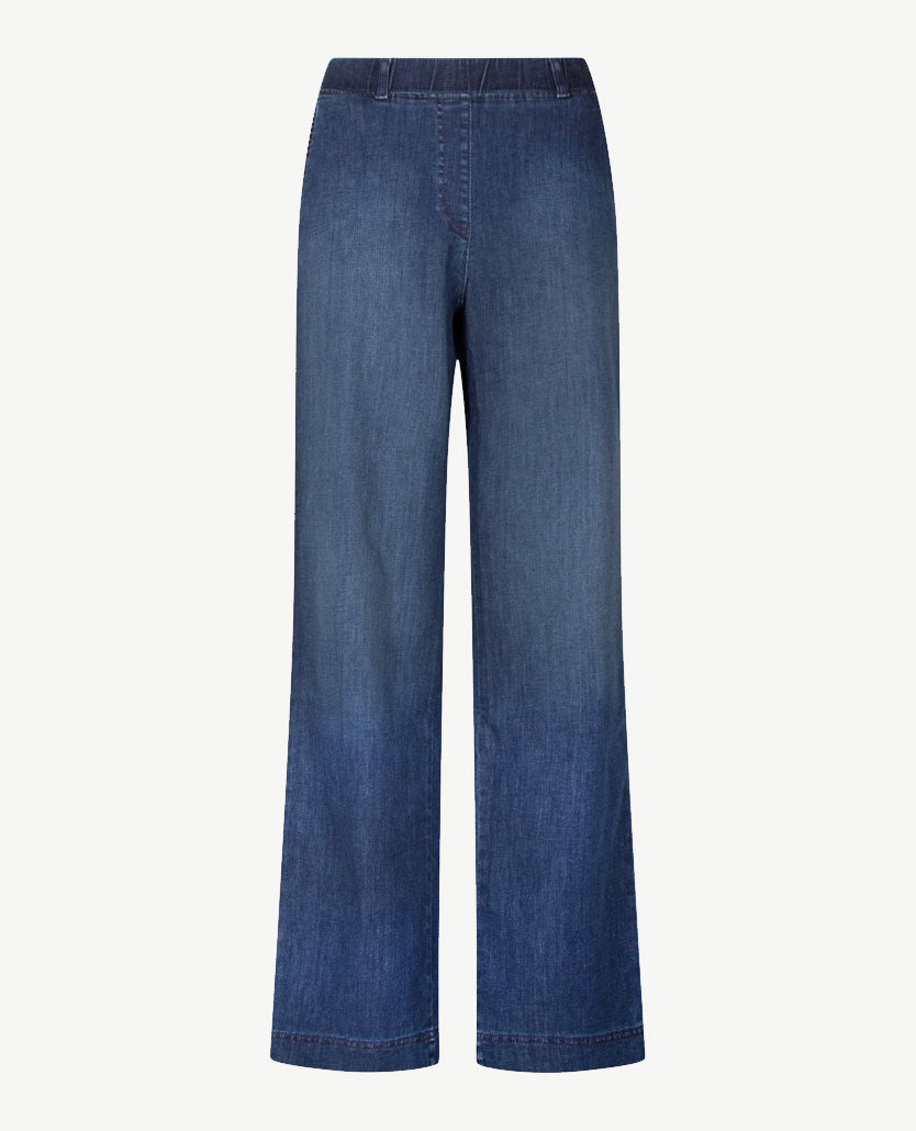 Brax Raphaela - Pam Flared - Instapbroek dames met elastische band - Jeans - Middenblauw