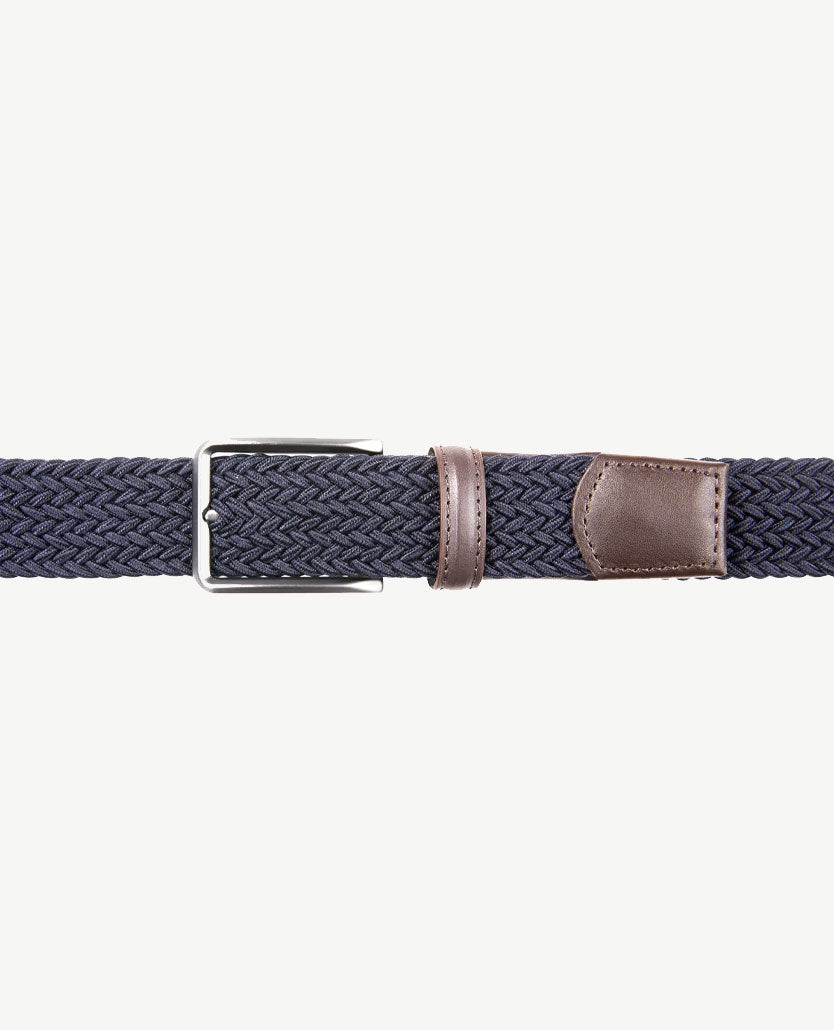 Brax - Elastische herenriem - gevlochten - Marine