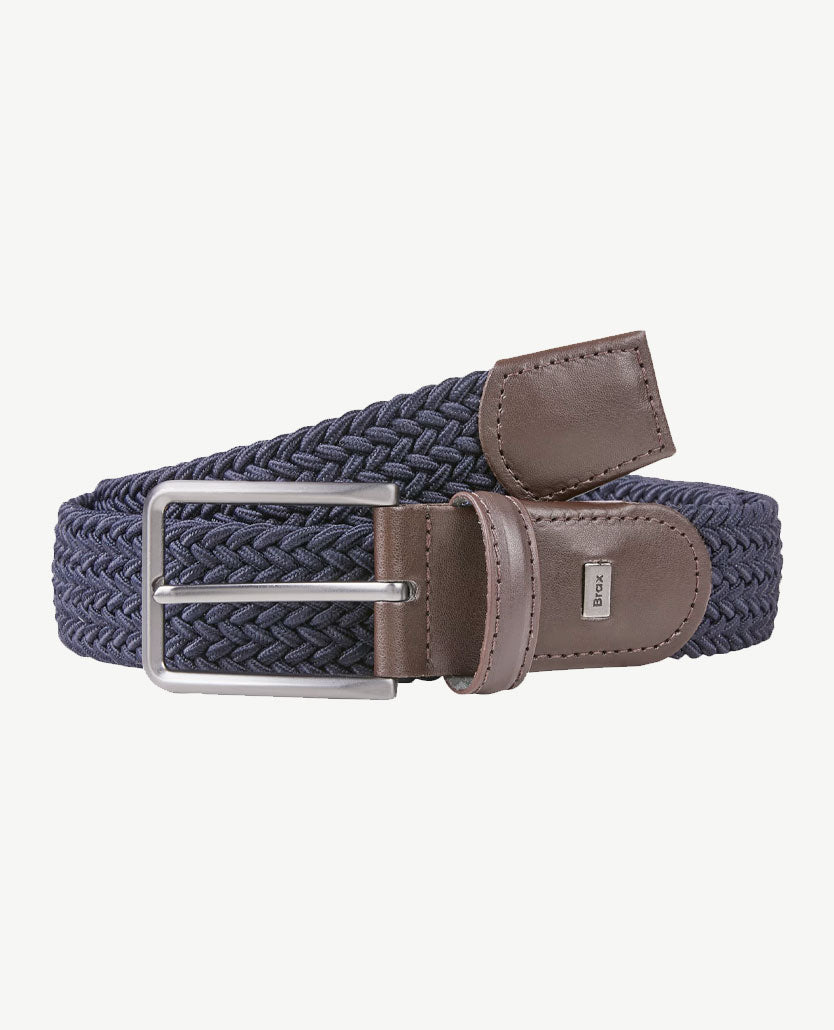 Brax - Elastische herenriem - gevlochten - Marine