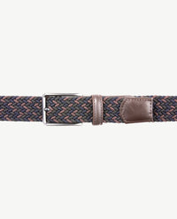 Brax - Elastische herenriem - gevlochten - Blauw met bruin