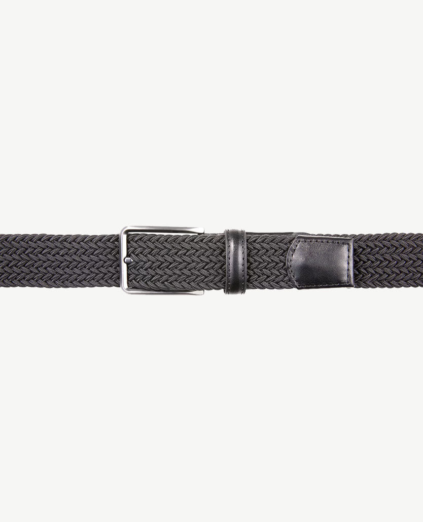 Brax - Elastische herenriem - gevlochten - Zwart