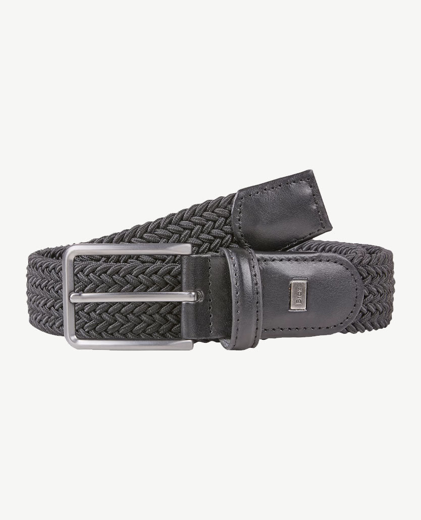 Brax - Elastische herenriem - gevlochten - Zwart