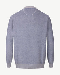 Brax - Pullover Rob - gebreid - ronde hals - Two tone - Staalblauw