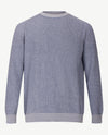 Brax - Pullover Rob - gebreid - ronde hals - Two tone - Staalblauw