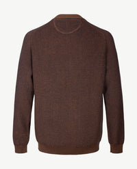 Brax - Pullover Rob - Gebreid - ronde hals - Two tone - Cognac met navy