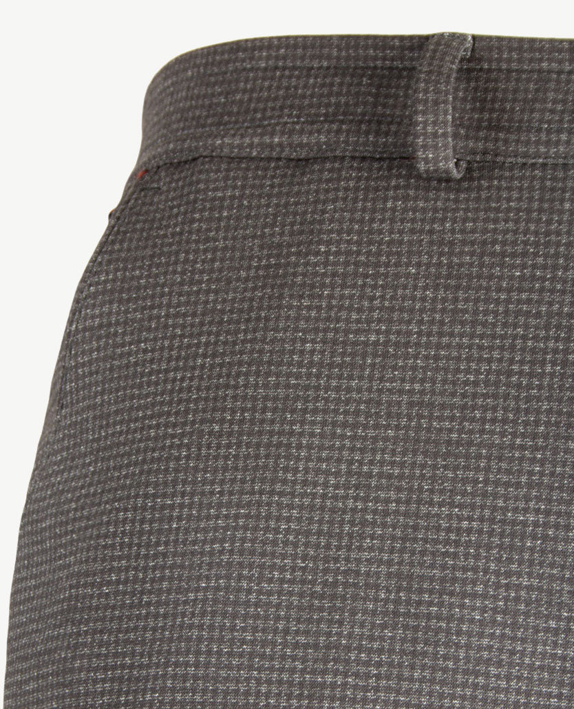 Brax - Broek met elastiek rondom - Thore - Winter jersey - Ruitje Grey-black