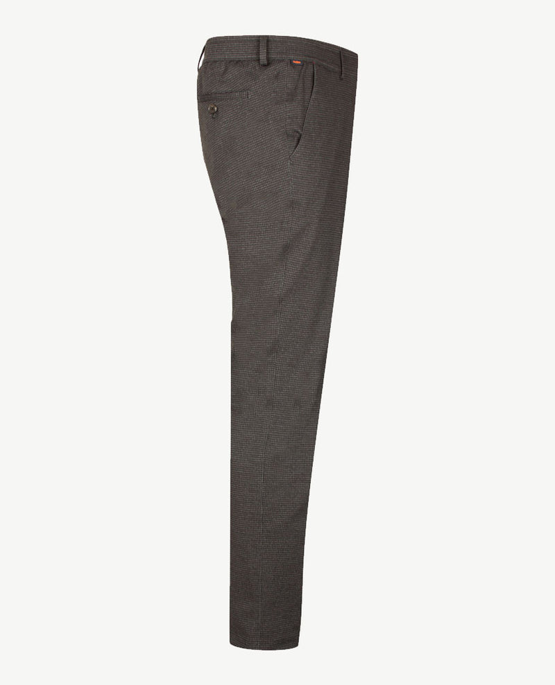 Brax - Broek met elastiek rondom - Thore - Winter jersey - Ruitje Grey-black