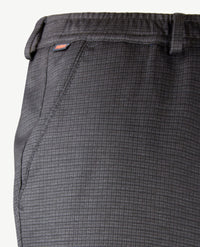 Brax - Thore - Herenbroek met elastiek rondom - Travel jersey - Ruitje grijzen en zwart