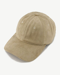 Cap met klep - Faux suède - Beige