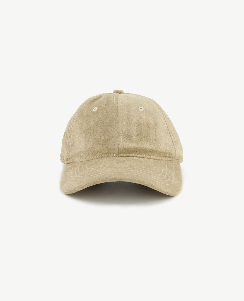 Cap met klep - Faux suède - Beige