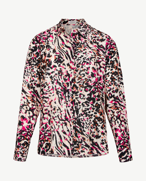 Erfo - Blouse - Dessin pink, beige, zwart – DRESSYOURPARENTS