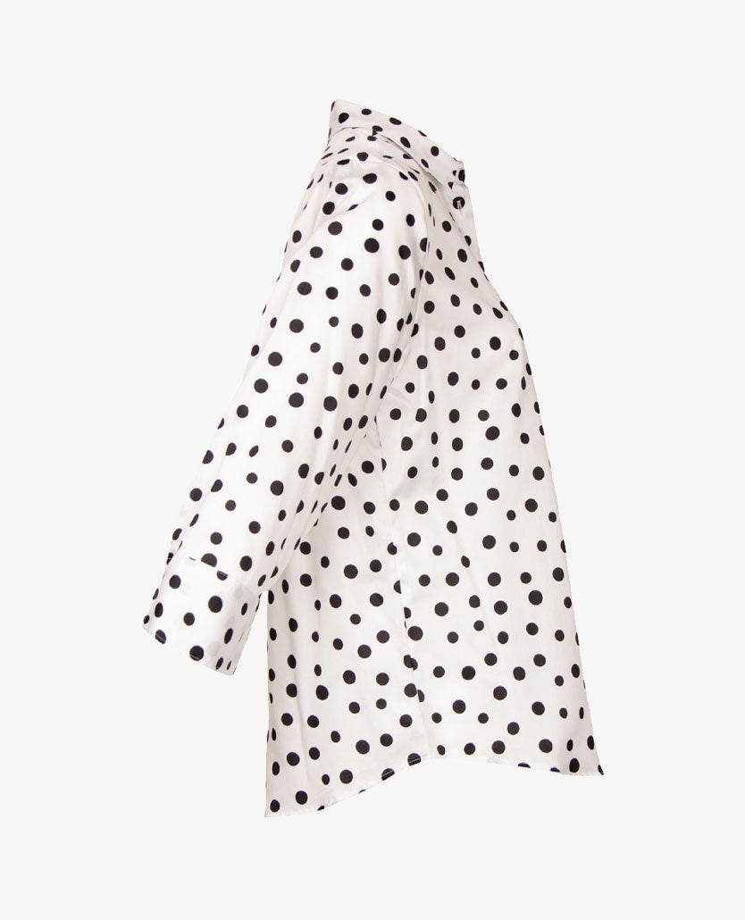 Eterna - Blouse - Met kraag - Nopje - Zwart en wit