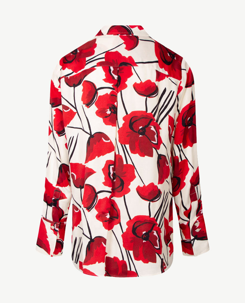 Eterna - Blouse - Roden met zwart en off-white