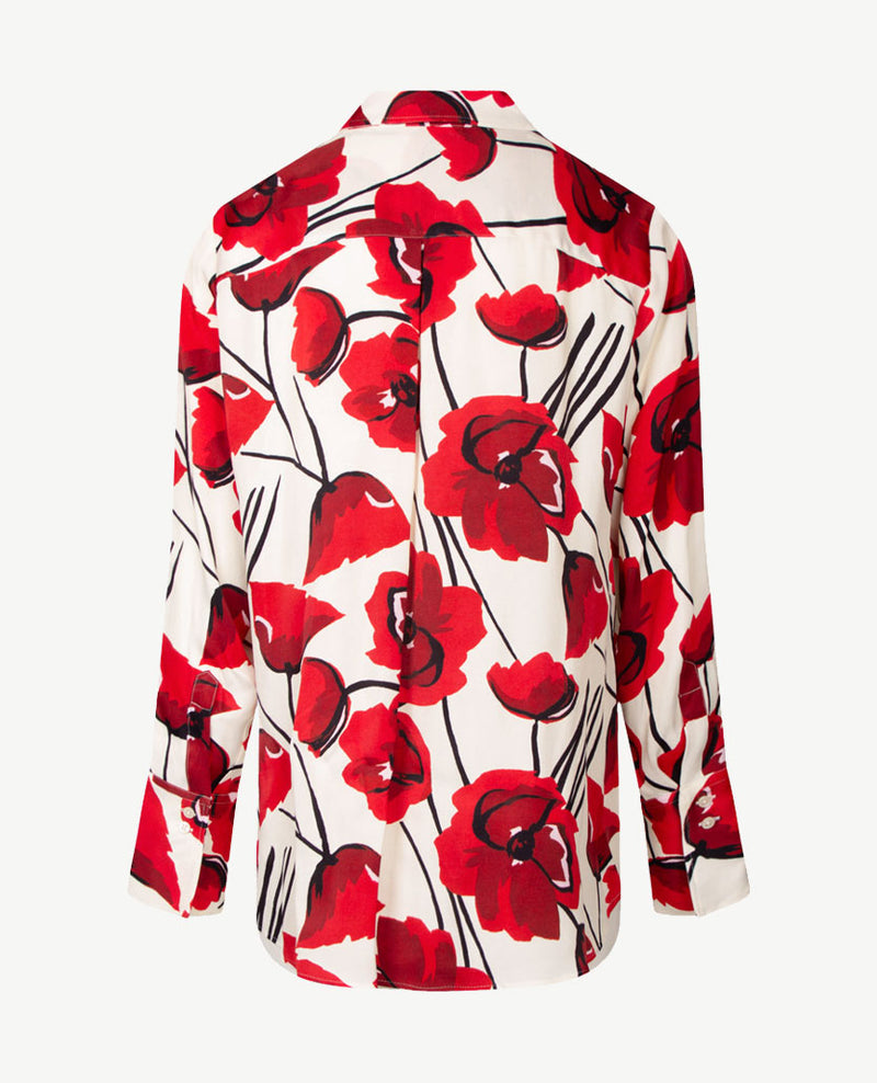 Eterna - Blouse - Roden met zwart en off-white