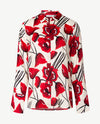 Eterna - Blouse - Roden met zwart en off-white
