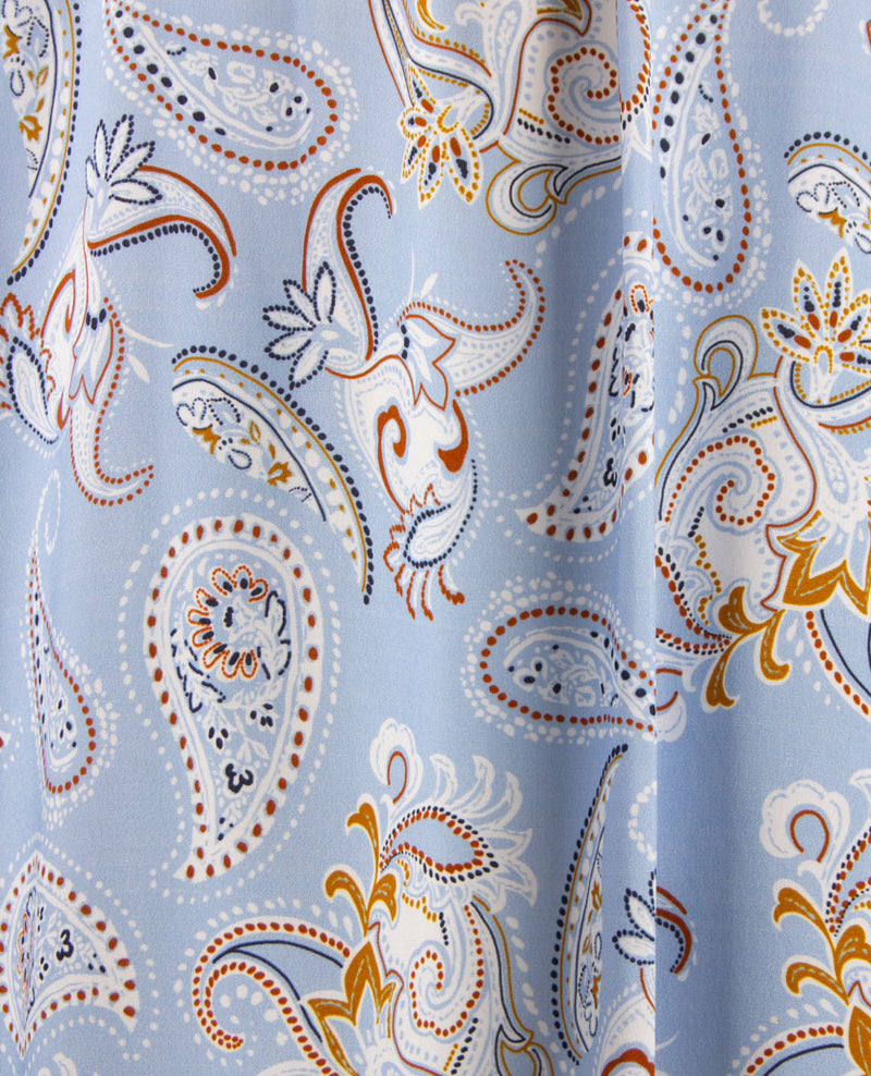 Eterna - Blouse met strik - Paisley blue, wit en beige