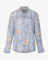Eterna - Blouse met strik - Paisley blue, wit en beige