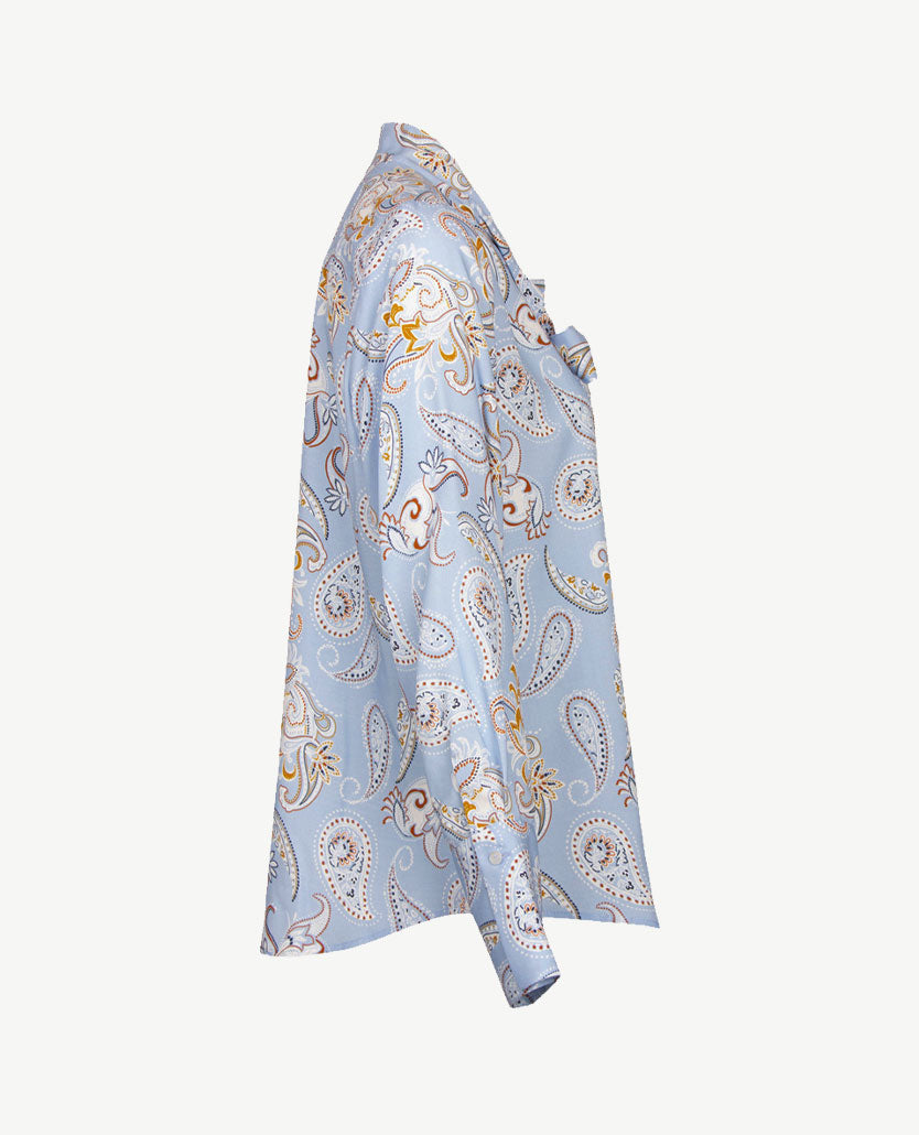 Eterna - Blouse met strik - Paisley blue, wit en beige