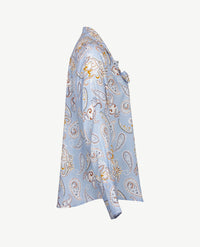 Eterna - Blouse met strik - Paisley blue, wit en beige