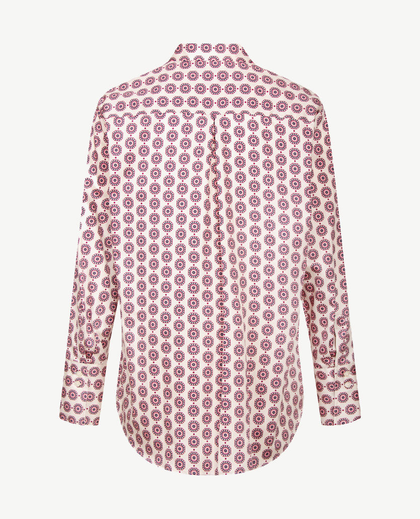 Eterna - Blouse - Katoen - Rose met off-white en navy